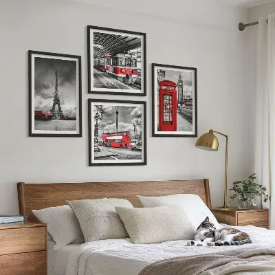 Dekorativni komplet zidnih slika s motivom londonske i pariške željeznice