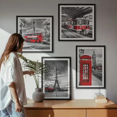 Dekorativni komplet zidnih slika s motivom londonske i pariške željeznice