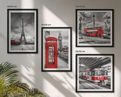 Dekorativni komplet zidnih slika s motivom londonske i pariške željeznice