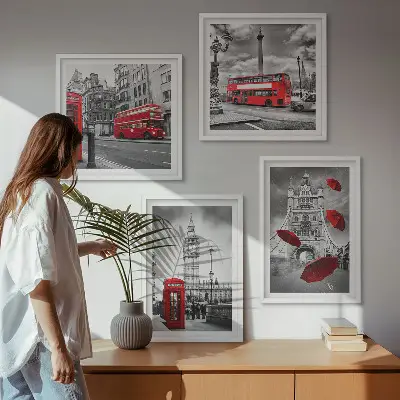 Dekorativni komplet slika za zid svijetla pozadina s motivom listova ginka