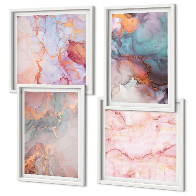 Set 4 slike u okviru Apstraktni pastelni uzorci