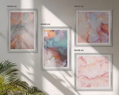 Apstraktni pastelni uzorci set od 4 slike u okviru