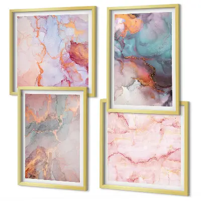 Apstraktni pastelni uzorci set od 4 slike u okviru