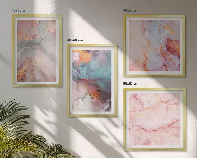 Apstraktni pastelni uzorci set od 4 slike u okviru