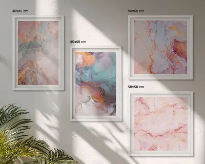 Apstraktni pastelni uzorci set od 4 slike u okviru