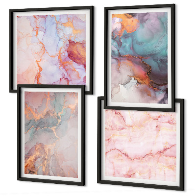 Set 4 slike u okviru Apstraktni pastelni uzorci