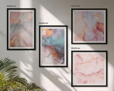 Apstraktni pastelni uzorci set od 4 slike u okviru