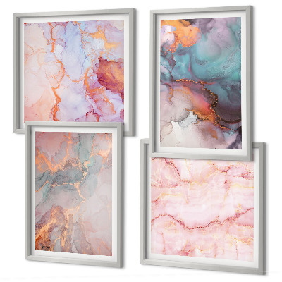 Set 4 slike u okviru Apstraktni pastelni uzorci