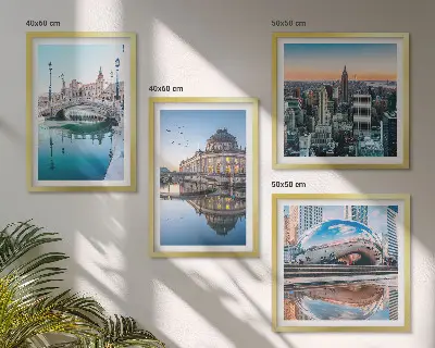 Arhitektura gradova na vodi set od 4 slike u okviru