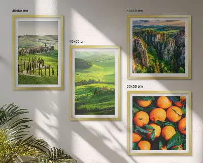 Dekorativni komplet zidnih slika priroda s narančama u talijanskom selu