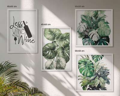 Set 4 slike u okviru Zeleno lišće vinske biljke