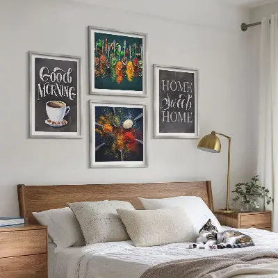 Komplet slika za spavaću sobu s motivima začina, kave, šalice i začinskog bilja