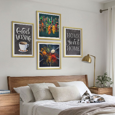 Komplet slika za spavaću sobu Začini, kava, šalica, začinsko bilje