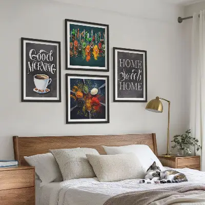 Komplet slika za spavaću sobu s motivima začina, kave, šalice i začinskog bilja