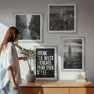 Set 4 slike u okviru Crno-bijela inspiracija za gradske ulice