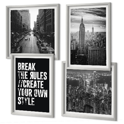 Set 4 slike u okviru Crno-bijela inspiracija za gradske ulice