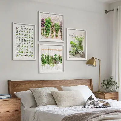 Komplet slika za spavaću sobu s motivom sušenog bilja za kuhinju