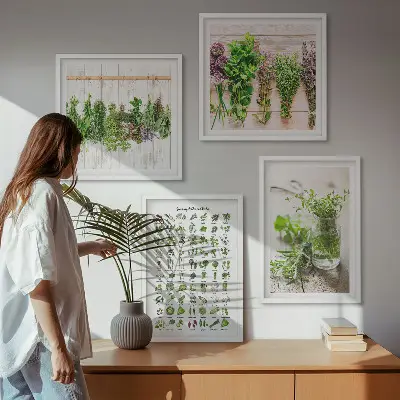 Komplet slika za spavaću sobu s motivom sušenog bilja za kuhinju