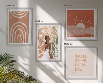 Set 4 slike u okviru Apstraktni oblici u boho stilu