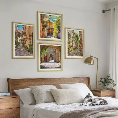 Komplet slika za spavaću sobu s motivom talijanskih ulica i cvijeća