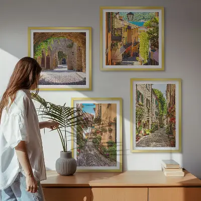 Komplet slika za spavaću sobu s motivom talijanskih ulica i cvijeća
