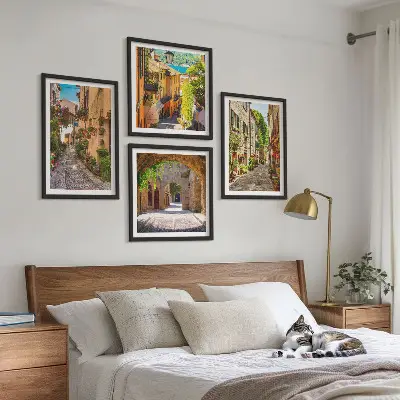 Komplet slika za spavaću sobu s motivom talijanskih ulica i cvijeća