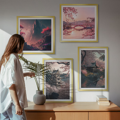 Dekorativni komplet slika za zid Fantastični pejzaži Japana