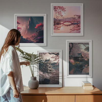 Dekorativni komplet slika za zid Fantastični pejzaži Japana