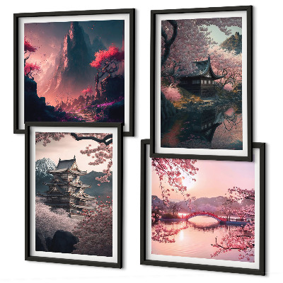Dekorativni komplet slika za zid Fantastični pejzaži Japana