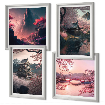 Dekorativni komplet slika za zid Fantastični pejzaži Japana