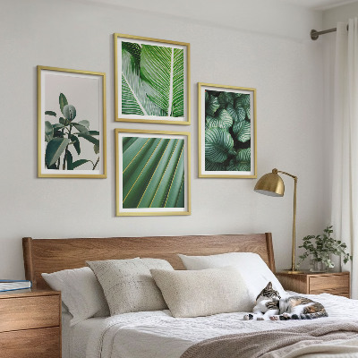 Set 4 slike u okviru Tropsko lišće u zelenoj boji