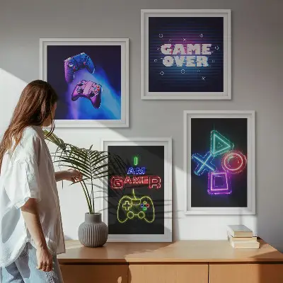 Komplet slika za spavaću sobu ikona igrača s natpisom