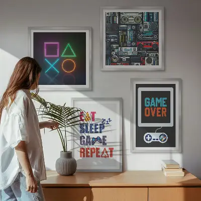 Set od 4 slike u okviru motivi za zabavu igrača