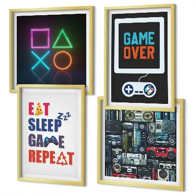 Set od 4 slike u okviru motivi za zabavu igrača