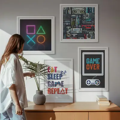 Set od 4 slike u okviru motivi za zabavu igrača