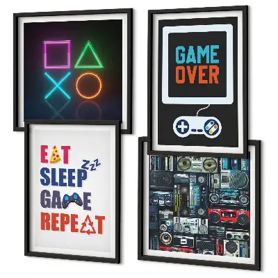 Set od 4 slike u okviru motivi za zabavu igrača