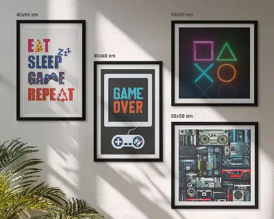 Set od 4 slike u okviru motivi za zabavu igrača