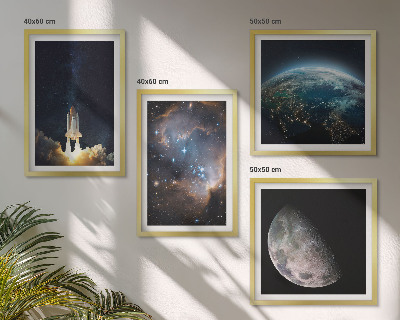 Komplet slika za spavaću sobu Svemir Zemlja raketa galaksija