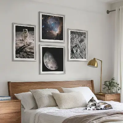 Dekorativni komplet slika za zid fotografija astronautovog traga na Mjesecu