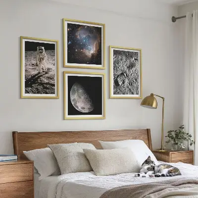 Dekorativni komplet slika za zid fotografija astronautovog traga na Mjesecu