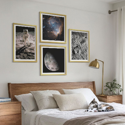 Dekorativni komplet slika za zid Fotografija traga Mjeseca astronauta
