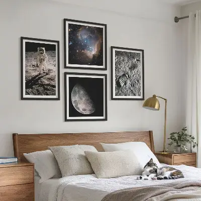 Dekorativni komplet slika za zid fotografija astronautovog traga na Mjesecu