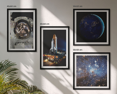 Set 4 slike u okviru Raketa astronauta Svemir Zemlja