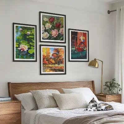 Komplet slika za spavaću sobu motiv lopoča i bicikla