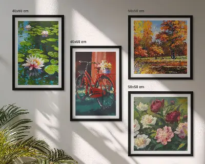 Komplet slika za spavaću sobu motiv lopoča i bicikla