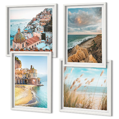 Set 4 slike u okviru Krajolici plaža gradske litice