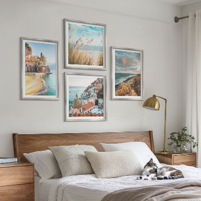 Set 4 slike u okviru Krajolici plaža gradske litice