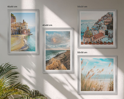 Set 4 slike u okviru Krajolici plaža gradske litice