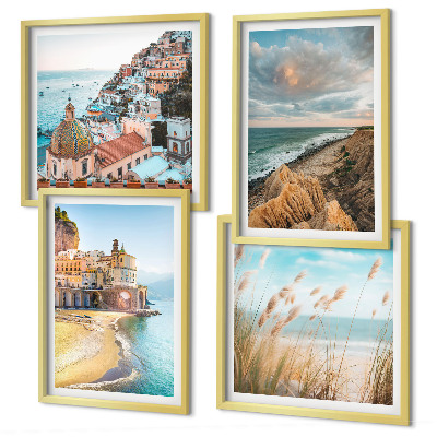 Set 4 slike u okviru Krajolici plaža gradske litice