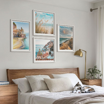 Set 4 slike u okviru Krajolici plaža gradske litice